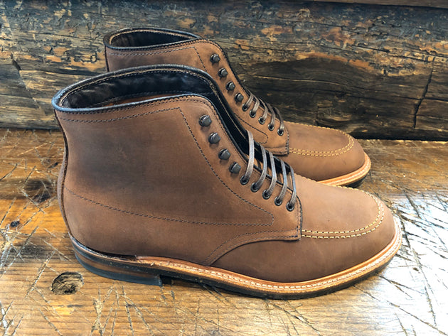 Alden x O & D Indy Boot in Smooth Tobacco Chamois Leather with Black NeoCork Sole