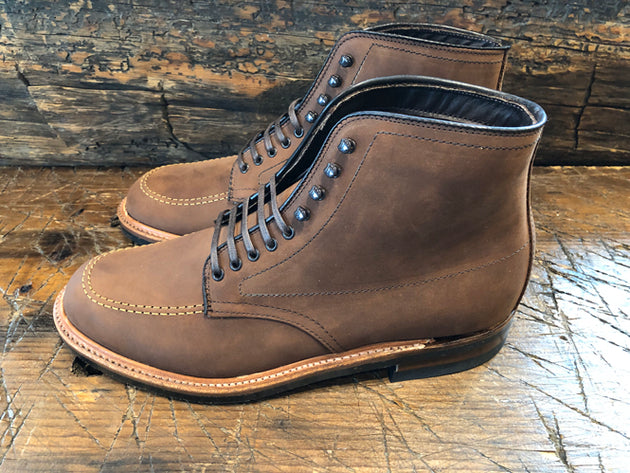 Alden x O & D Indy Boot in Smooth Tobacco Chamois Leather with Black NeoCork Sole