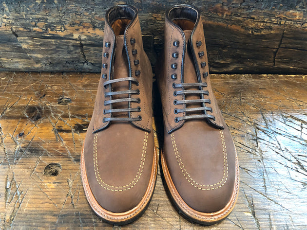 Alden x O & D Indy Boot in Smooth Tobacco Chamois Leather with Black NeoCork Sole