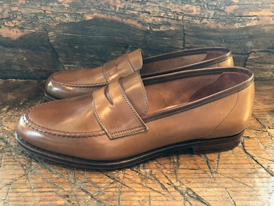 Crockett & Jones Unlined Harvard 2 Whiskey Shell Cordovan Penny Loafer