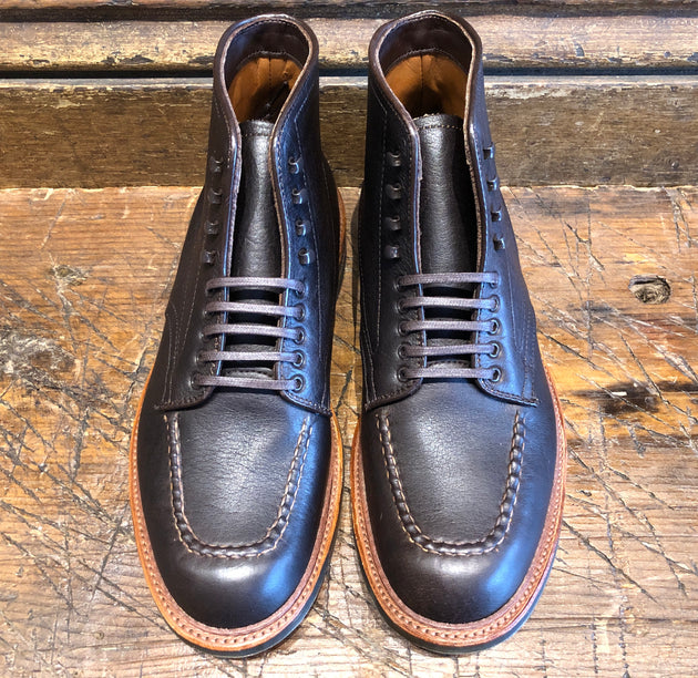 Alden x O & D Indy Boot in Arabica Lux Leather with Commando Sole and Handsewn Vamp