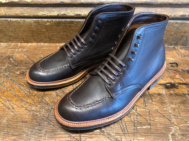 Alden x O & D Indy Boot in Arabica Lux Leather with Commando Sole and Handsewn Vamp