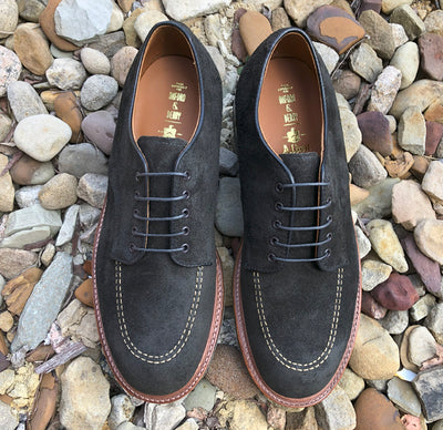 Alden Indy Shoe in Earth Reverse Chamois Leather with Commando Sole