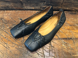 I.N.K. FIRENZE BALLERINA FLAT IN SOFT BLACK CALFSKIN
