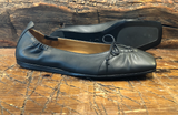 I.N.K. FIRENZE BALLERINA FLAT IN SOFT BLACK CALFSKIN
