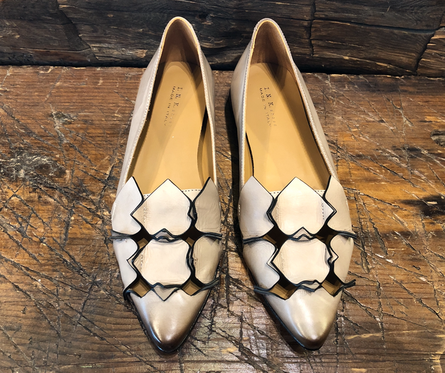 I.N.K. MILANO FLAT IN TAUPE CALFSKIN