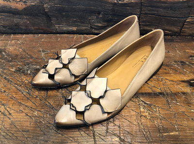 I.N.K. MILANO FLAT IN TAUPE CALFSKIN