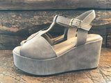 CORDANI JAYCEE PLATFORM SANDAL IN PORCINIO SUEDE LEATHER