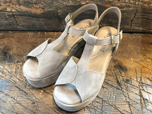 CORDANI JAYCEE PLATFORM SANDAL IN PORCINIO SUEDE LEATHER
