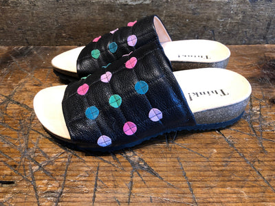 THINK WOMEN'S JULIA DOTTED SLIDE SANDAL IN BLACK