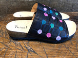 THINK WOMEN'S JULIA DOTTED SLIDE SANDAL IN BLACK