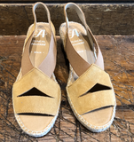 JUNCAL AGUIRRE WOMEN'S ELARA LEATHER ESPADRILLES IN DESERT