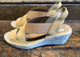 JUNCAL AGUIRRE WOMEN'S ELARA LEATHER ESPADRILLES IN DESERT