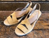 JUNCAL AGUIRRE WOMEN'S ELARA LEATHER ESPADRILLES IN DESERT