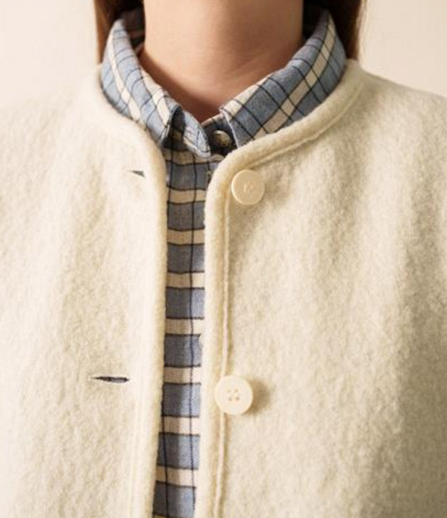 SAINT JAMES OF FRANCE WOMEN'S JURA BOILED WOOL VEST IN OFF WHITE