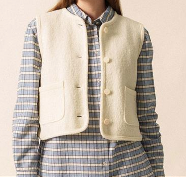 SAINT JAMES OF FRANCE WOMEN'S JURA BOILED WOOL VEST IN OFF WHITE