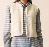 SAINT JAMES OF FRANCE WOMEN'S JURA BOILED WOOL VEST IN OFF WHITE