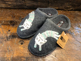 HAFLINGER WOMEN'S 'KATZE' WOOL SLIPPER IN GRAY