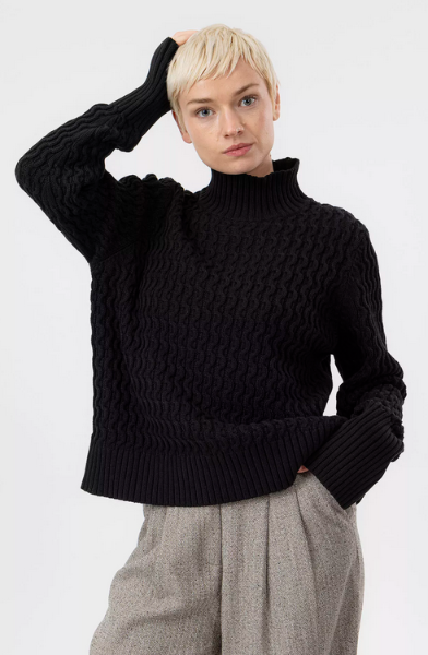 HOLEBROOK SWEDEN LEAH TURTLENECK SWEATER IN BLACK