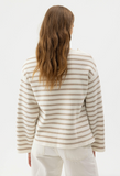 HOLEBROOK SWEDEN WOMEN'S LISSIE CREW NECK SWEATER IN OFF-WHITE/KHAKI