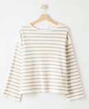 HOLEBROOK SWEDEN WOMEN'S LISSIE CREW NECK SWEATER IN OFF-WHITE/KHAKI
