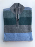 Alan Paine Men's Lyndhurst 1/4 Zip Mock Neck Sweater in a Grey Mix