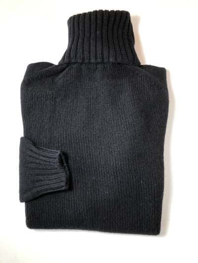Harley of Scotland Superfine Lambswool T-Neck Sweater in Black