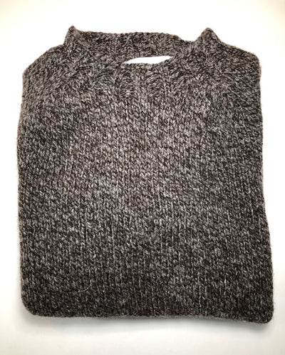Harley of Scotland Men's Chunky Shetland Crew Neck Sweater in British Heritage Wool