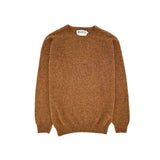 Harley of Scotland Men's Supersoft Wool Crew Neck Sweater in Sienna