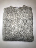 Harley of Scotland Men's Heritage Wool Fisherman's Cable Crew Neck Sweater in Romney