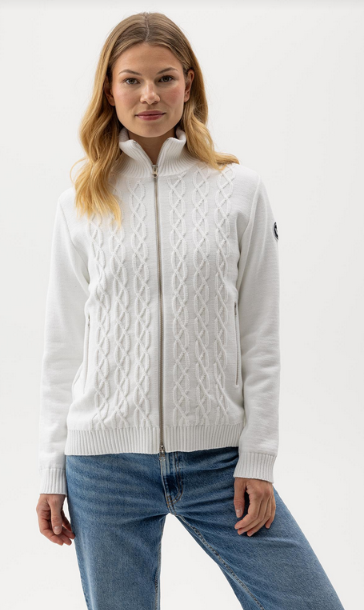 HOLEBROOK SWEDEN MARIANNE WINDPROOF SWEATER JACKET IN OFF-WHITE