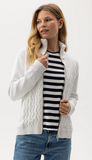 HOLEBROOK SWEDEN MARIANNE WINDPROOF SWEATER JACKET IN OFF-WHITE