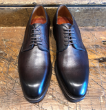 Magnanni Melich V Plain Toe Blucher in Brown Tumbled Calfskin with Rubber Sole