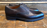 Magnanni Melich V Plain Toe Blucher in Brown Tumbled Calfskin with Rubber Sole