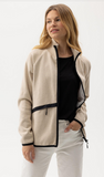 HOLEBROOK SWEDEN MELINA WINDPROOF SWEATER JACKET IN OYSTER