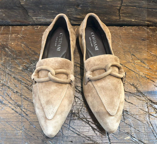 CORDANI MIRIAM LOAFER WITH SUEDE ORNAMENT IN CUOIO SUEDE