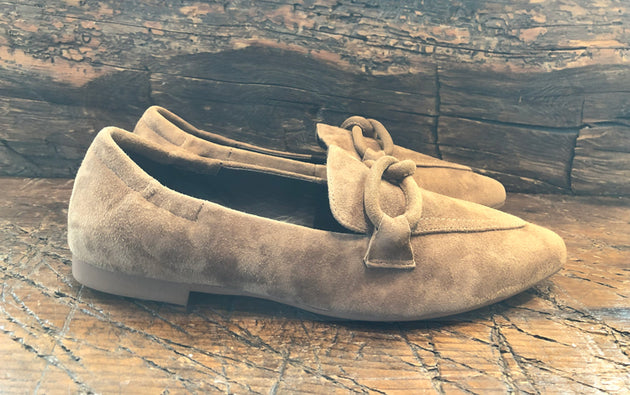 CORDANI MIRIAM LOAFER WITH SUEDE ORNAMENT IN CUOIO SUEDE