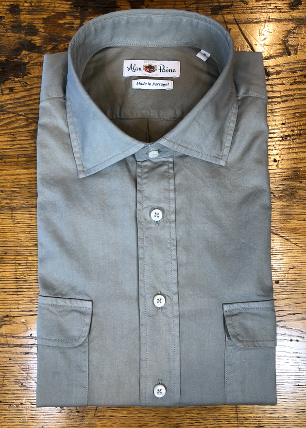 Alan Paine Men's Morowe Long-Sleeve Safari Shirt in Light Khaki