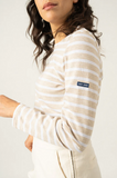 SAINT JAMES OF FRANCE WOMEN'S MINQUIDAME BRETON STRIPED TEE IN OATMEAL/OFF WHITE