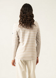SAINT JAMES OF FRANCE WOMEN'S MINQUIDAME BRETON STRIPED TEE IN OATMEAL/OFF WHITE