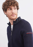 SAINT JAMES OF FRANCE MEN'S NAVIGATEUR WOOL FULL ZIP JACKET IN NAVY