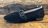 HISPANITAS Women's OSLO Ballerina in Black Velour with Pony Strap