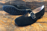 HISPANITAS Women's OSLO Ballerina in Black Velour with Pony Strap