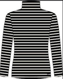 SAINT JAMES OF FRANCE OURAL WOMEN'S T-NECK LONG-SLEEVE TEE IN BLACK/ECRU