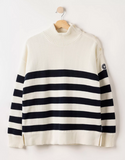 HOLEBROOK SWEDEN PAULINA WINDPROOF SWEATER IN OFF-WHITE/NAVY