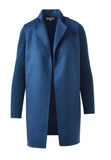 KINROSS CASHMERE RIBBED SLEEVE COAT IN SAPHIRE