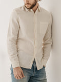 HIROSHI KATO LONG SLEEVE RIPPER SHIRT WITH WAFFLE PATTERN IN IVORY