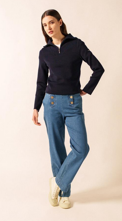 SAINT JAMES OF FRANCE WOMEN'S PASSERELLE II SWEATER IN 100% MERINO WOOL