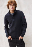 SAINT JAMES OF FRANCE MEN'S LOUP DE MER II QUARTER ZIP IN NAVY