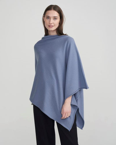 HOLEBROOK SWEDEN SOPHIE PONCHO IN DOVE BLUE MERINO WOOL